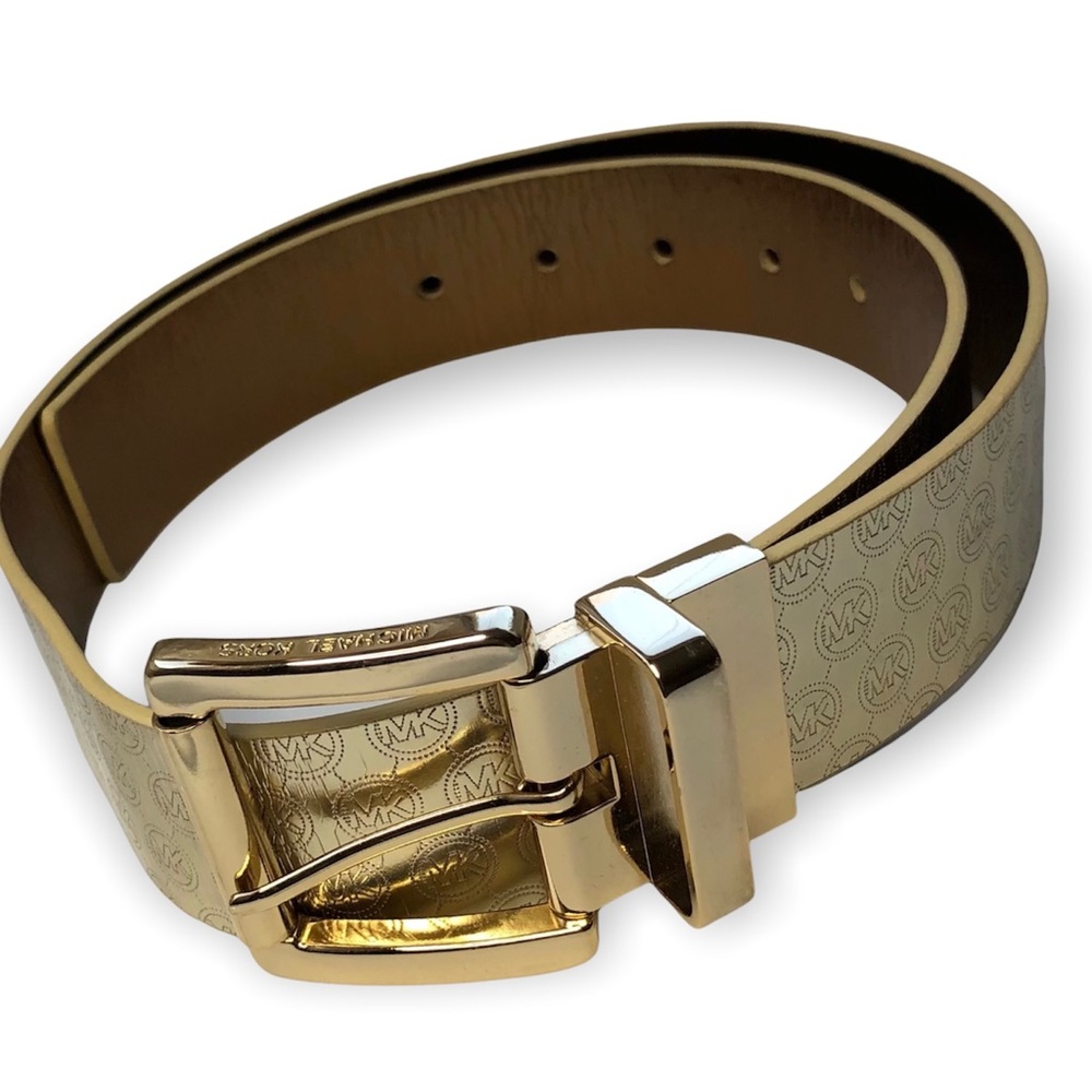Michael Kors Small Belt Gold Logo Print